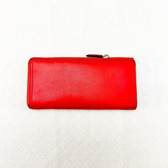 Coach Leather Coral Zippered Organizer Wallet Clutch - Picture 2 of 6